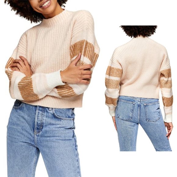 Topshop Sweaters - Topshop Stripe Crewneck Sweater Women's Size 4-6